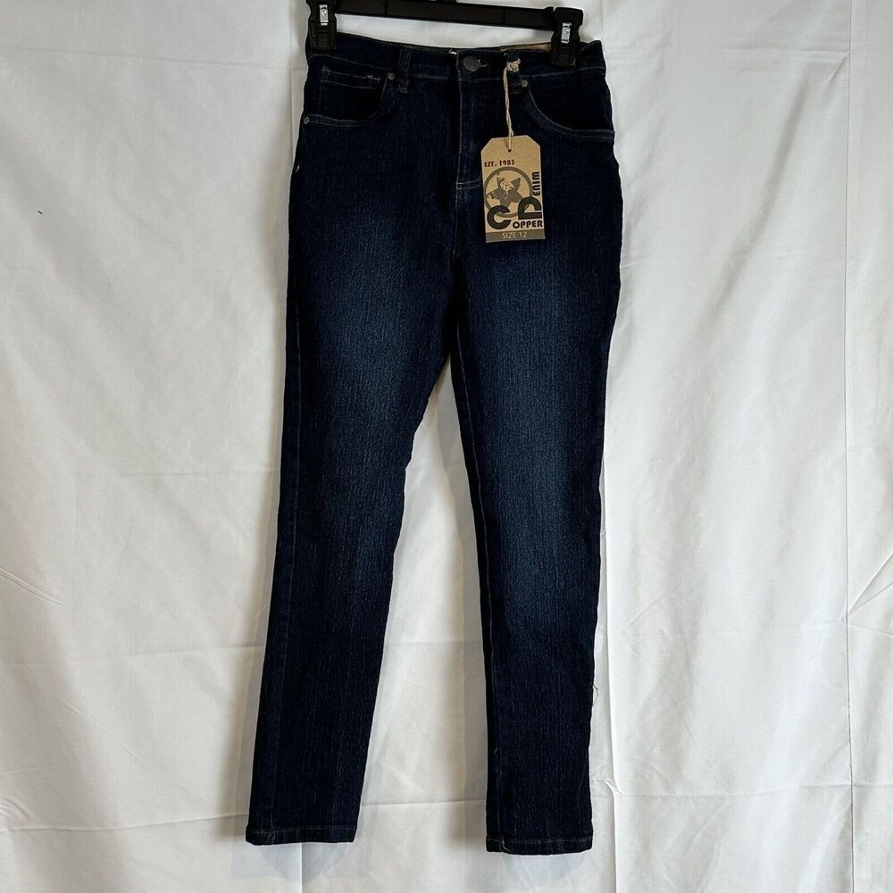 Copper Denim Blue Straight Leg Girls Size 12 NWT. Dark Wash Style 9CO2857 - Picture 1 of 16
